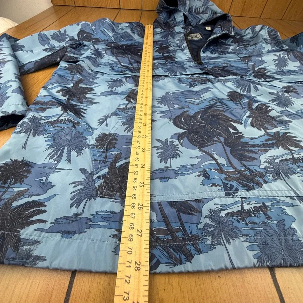 Levi's Pullover Anorak Jacket‎ Hooded Palm Print Blue XL